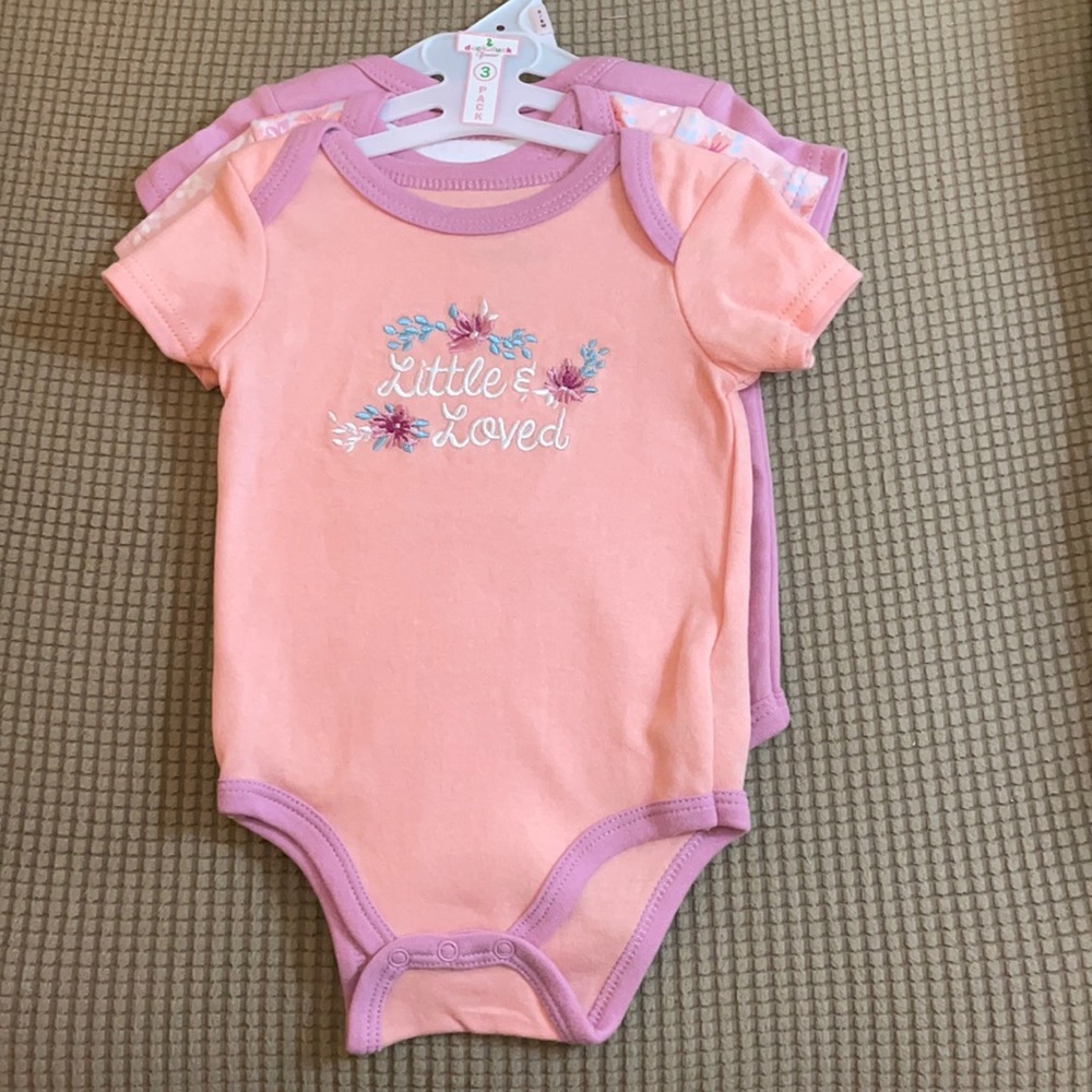 👼3 for $10👼 Duck Duck Goose 3 Pack Baby Girl Onesies. NWOT. 3-6M.